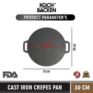 KOCH&BACKEN Cast Iron Crepes Pan - Crepes Pan Flat Pan