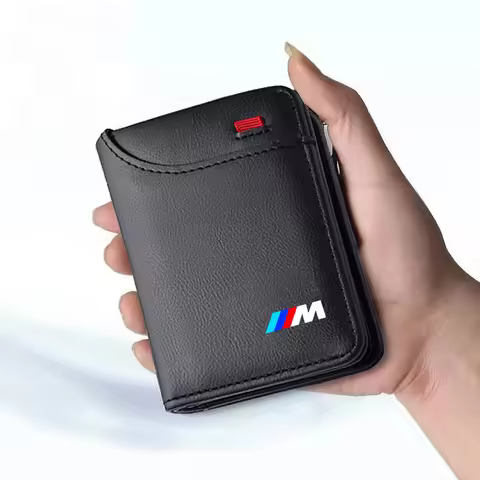 Leather Car Mini Wallet Large Capacity Purse For BMW M E34 E36 E60 E90 E46 F10 F20 F30 X5 X6 X1 M3 M
