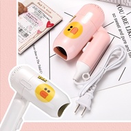 Mini ไดร์เป่าผมแบบพับเก็บได้ กมีหลายสีให้เลือก ไดร์เป่าผมลายการ์ตูนขนาดพกพา Hair dryer ดูแลเส้นผม ผมแห้งไว พกพาสะดวก