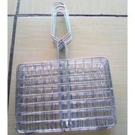Grill Serbaguna Anti Lengket Warna Silver untuk Panggangan Sosis/Ikan/Ayam/Jagung - Besi Tahan Karat
