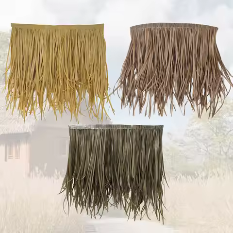 DIY Artificial Grass Thatch Roofing 47x50cm PETG Material Waterproof Realistic Decorative Multifunct