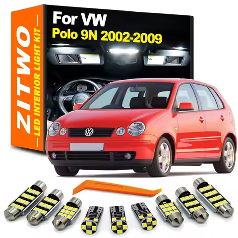 ZITWO 10Pcs LED Interior Dome Reading Trunk Light Kit For VW Volkswagen Polo MK4 9N 9N3 2002 2003 20