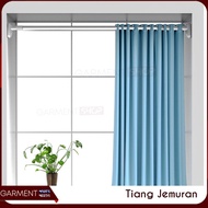 Tiang Gorden Pipa Besi Fleksibel Hordeng Kelambu Kolong Dapur Tiang Shower Kamar Mandi Jemuran Serba