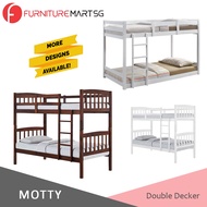 [FurnitureMartSG] MOTTY Wooden Double Decker Bunk Bed In 8 Designs. Convertible Into 2 Single Beds