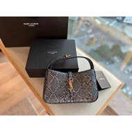 Ysl Female Bag HOBO LE5A7 Underarm Bag Snake Grain Cowhide Baguette Bag Shoulder Handbag
