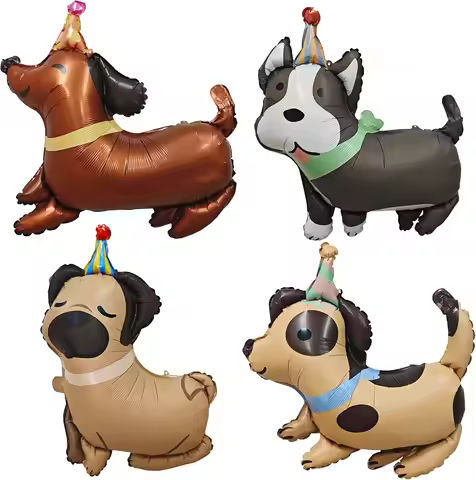 Dog Balloon Dog Birthday Balloon Cute puppy Foil Mylar Balloons for Kids dog themed Birthday Baby Sh