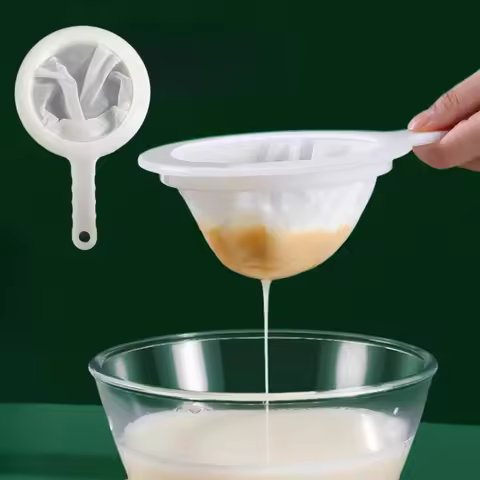 100/200/400 Mesh Washable Nylon Ultra Fine Filter Mesh Strainer Spoon Sieve Soy Milk Juice Coffee Te