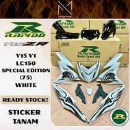 COVERSET Y15 V1/V2 SPECIAL EDITION (75) WHITE YAMAHA Y15 RAPIDO COVERSET STICKER TANAM MOTOR COVERSE
