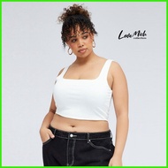 ❃ Plus size Squareneck Croptop White Sleeveless Sando Women Fashion Clothes Lovemichcollections