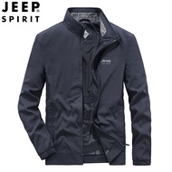 JEEP SPIRIT แจ็กเก็ตผู้ชายแบบใหม่เสื้อทำงานด้านนอกแบบรัดรูปตั้งได้