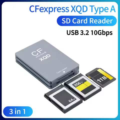 10Gbps CFexpress XQD SD Cards Reader with USB C To USB A/C CF Express Card Adapter for Professional 
