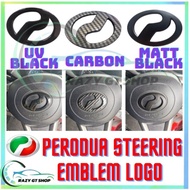 Perodua 6.5cm Steering Emblem Logo Alza D27A Ativa Aruz Myvi Bezza Axia 2023 Myvi 2008SE Kenari Matt