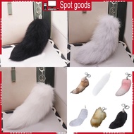XI Large Foxes Tail Keychain Accessory Fashionable Faux Foxes Tail Keychain Soft Plush Bag Pendant E
