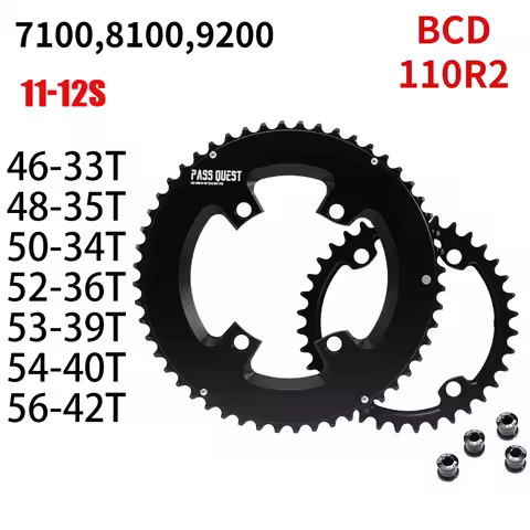 110bcd Round Double Chainring for Shimano 105 R7100 UT R8100 DA R9200 Di2 Road Bike 52 36T 53 39T 54