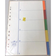 Folio Plastic Index Divider (5 Color)
