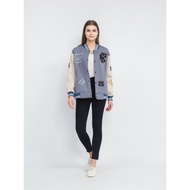 Suke.Co Jacket Vintage Baseball Varsity Embordir Blue Denim