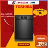 Toshiba Dishwasher | Free Standing | UV LED STERILIZER |14 Places Settings | DW-14F2-BS-MY