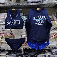 SAF - BARREL BLUE bikini set 4 pcs woman premium / sport bra + panty + top long sleeve + short pants