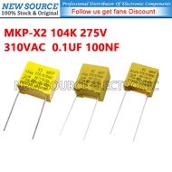 [10-50pcs] MKP-X2 104K 310VAC 275V 0.1UF 100NF P7.5mm P10mm P15mm Pin Safety Capacitor