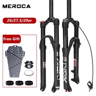 MEROCA Mountain Bike Fork 26er 27.5er 29er Travel 120MM Quick Release Disc Brake Air Pneumatic Suspe