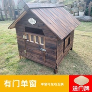 HY/🥭Dog Outdoor Wooden House Four Seasons Universal Wooden Kennel Outdoor Rainproof Pet Bed Outdoor Dog House Type Dog H