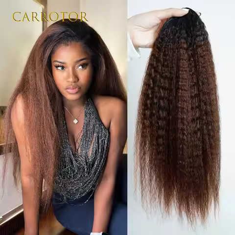 Ombre 1b/30 Colored Afro Kinky Straight Knotless Pre-Separated Crochet Hair Extensions Feather Croch