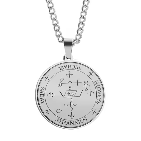 7 Archangel Gabriel Raphael Magic Circle Round Pendants Necklace Vintage Amulet Stainless Steel Pend