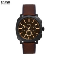 Fossil Men's Machine Analog Watch ( FS6101 ) - Quartz, Black Case, Round Dial, 22 MM Brown Leather B