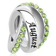 January-December 12 Months Colors Birthstone Happy Birthday Charm Compatible with Pandora Charms Bra