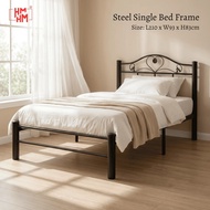 HM Home 210cm Single Bed Frame/Metal Bed/Bedroom Furniture/Bed Base/Folding Metal Single Bed/Single 