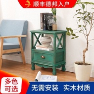 ST-🚢Ikea（e-hom）American Bedside Table American Solid Wood Storage Cabinet Drawer Pastoral Style Small Cabinet Simple Bed