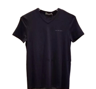 Male Summer V-neck sleek minimalist solid color short-sleeved T-shirt