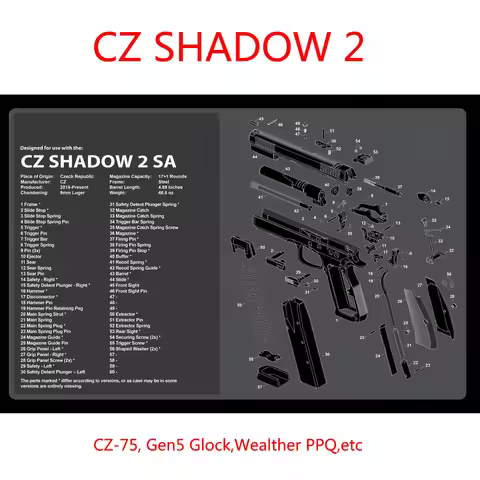 CZ shadow 2 airsoft Gun Cleaning Rubber Mat with Instructions Armourist Bench Mat for CZ 75 gen5 Glc
