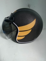 Helm retro Bogo dewasa motif Ojol Maxim hitam