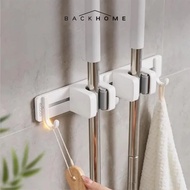 GANTUNGAN ECOCO Continuous Mop Holder Aluminum - Multifunctional Wall Mount Holder for Broom, Mop, U