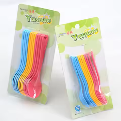 12-piece Baby Feeding Spoon Safety Plastic Toddler Training Edible Spoon Set Food Baby High Quality 