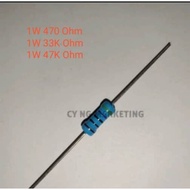 carbon film resistor 1w 470 Ohm/33K Ohm/47K Ohm= 5 or 10pcs