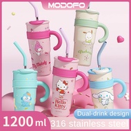【Free Brush】MODOFO Large Capacity Tumbler Botol Air Tahan Sejuk Tumbler Cute 保温杯