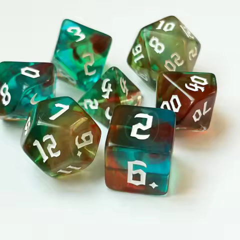 DnD Dice 7Pcs/Set Multicolour 6 Color Polyhedral RPG DND Role Playing Dragons Board Game Multiple En