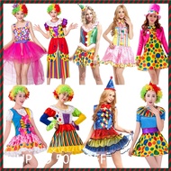 Adult Clown Costume female performance costume Prom Dress clown skirt Suit