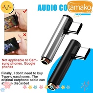 TAMAKO Typec To 3.5mm Audio Adapter L-shape Aluminium Alloy Audio Converters For Huawei Mobile Phones