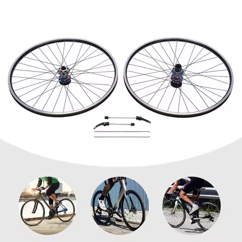 29In Mountain Bike Wheelset, Aluminum Alloy Disc Brake Wheels, MTB Wheel Set w/ Colorful Hubs for Tr