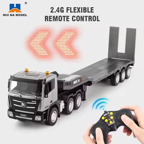 Huina RC Flat Truck Model 9CH 1:24 Alloy Engineer Vehicle 2.4G Remote Control Car Radio Controlled T
