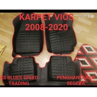 🔥KARPET KERETA TOYOTA VIOS / CAR FLOOR MAT VIOS 2008-2020 5D BLACK REDLINE