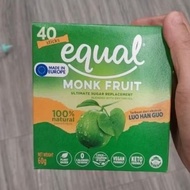 Equal Monk Fruit Sweetener Ultimate Sugar Replacement 100% Vegan Friendly (40 sticks)