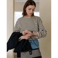 Now~MuaMua Little Red Niche Selection Depound Breathable All-Match Striped Long-Sleeved T-Shirt