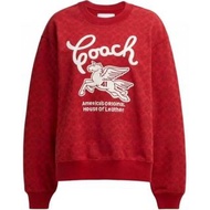 New！（馬年限定）Coach新品重工刺繡純棉Full logo暗花圓領衛衣