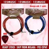 🟥COLOR DEFECT OFFER🟥 Guitar Cable 3M RA Metal Head Instrument Cable Bass Cable Guitar Jack Wire Wayar Gitar Tali Gitar