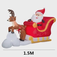 cod 2.1M Christmas Inflatables Decoration Santa Claus Riding Sled Reindeer Inflatables Indoor Outdoo