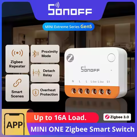 SONOFF MINI-ZB1GS MINI ONE Zigbee Smart Switch 16A Max Detach Relay Mode Overheating Protection Work